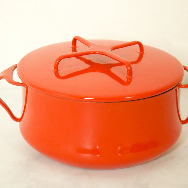 Small Red Enamel Covered Dansk Pot- AS IS- Made in France- JHQ