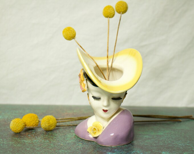 Woman's Head Vase Made in Japan AS IS Etsy