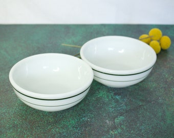 Green Stripe Pyrex Cereal Bowls- Set of 2