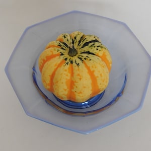 Duncan and Miller Opalescent Blue Glass Bowl