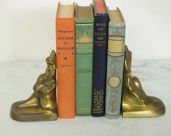 Heavy Bronze Pine Cone and Needles Bookends