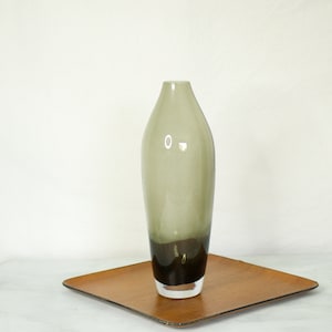 Mod Style Smokey Grey Cased Glass Vase