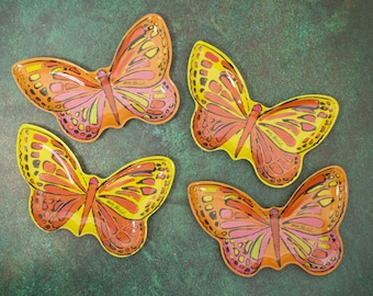 Precidio Objects Andy Warhol Butterfly Melamine Plates- Appetizer Plates- Colorful Pop Art
