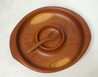 Wooden Serving Bowl and Spoon