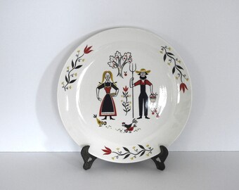 Homer Laughlin Rhythm Swedish Farmer Dinner Plates- Set of 4
