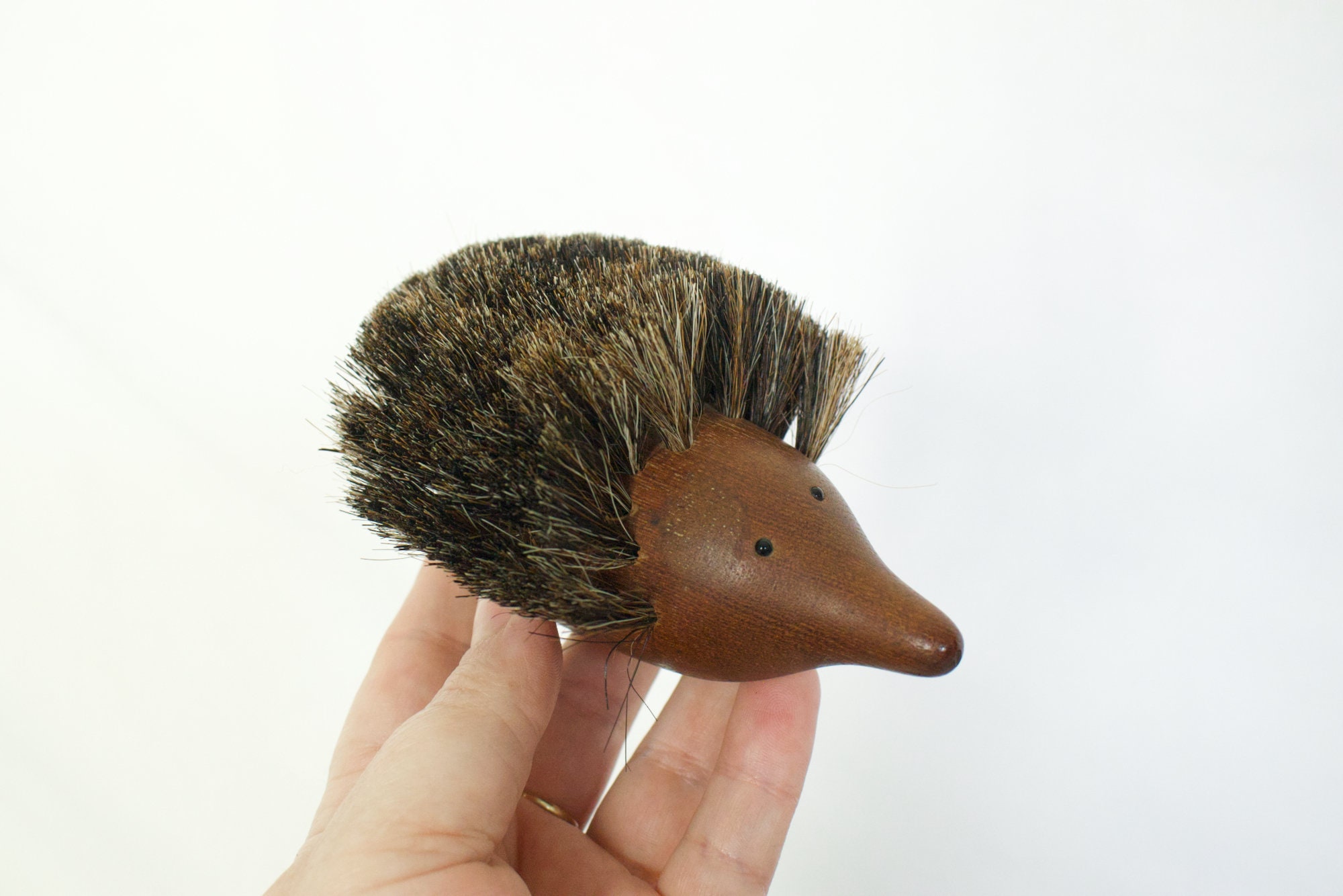 Cute Teak Hedgehog Porcupine Brush Shoe Brush Etsy Canada