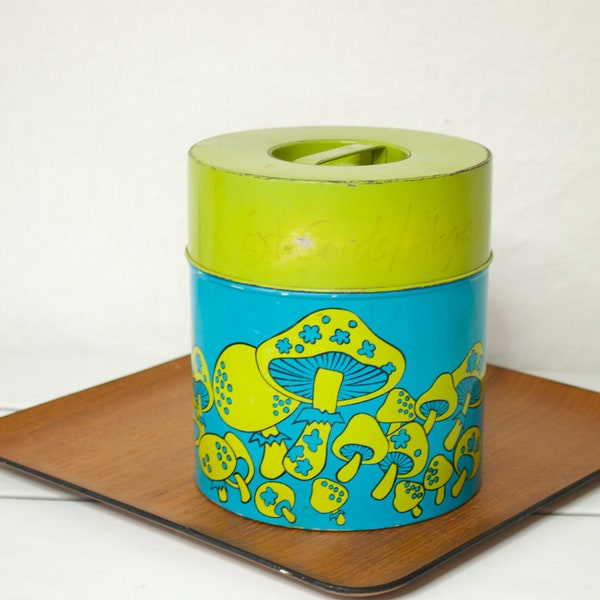 Vintage Counterpoint Mushroom Tin Canister- AS IS