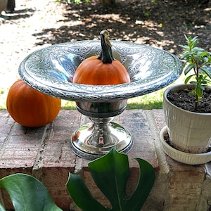 Wilcox International Silverplate Comport- Pedestal Bowl- Fall Decor- Victorian Centerpiece
