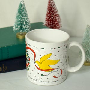 Taylor and Ng Yellow Dove Christmas Mug-Peace on Earth- Goodwill Towards Men-