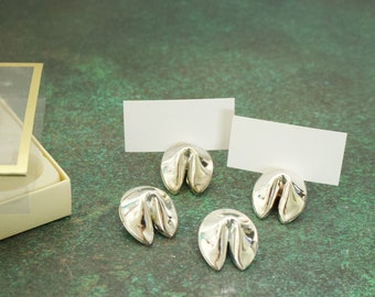 Silverplate Fortune Cookie Place Setting Holders- Business Card Holders