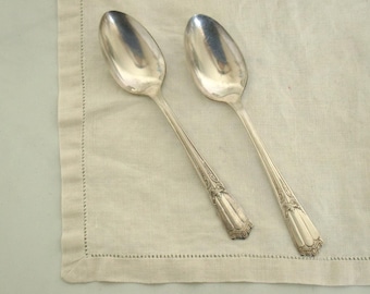 Deerfield Silverplate Art Nouveau Style Spoons- Set of 2- Food Photography Prop