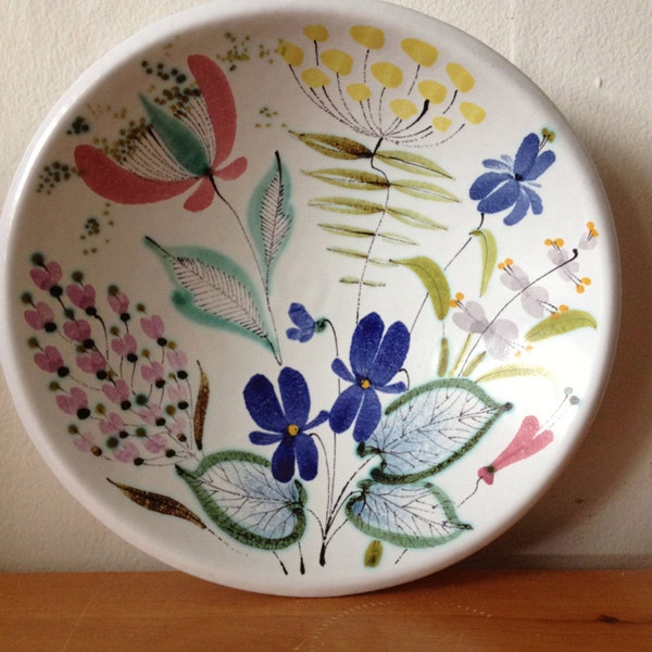 SALE Stig Lindberg Decorative Floral Pottery Bowl