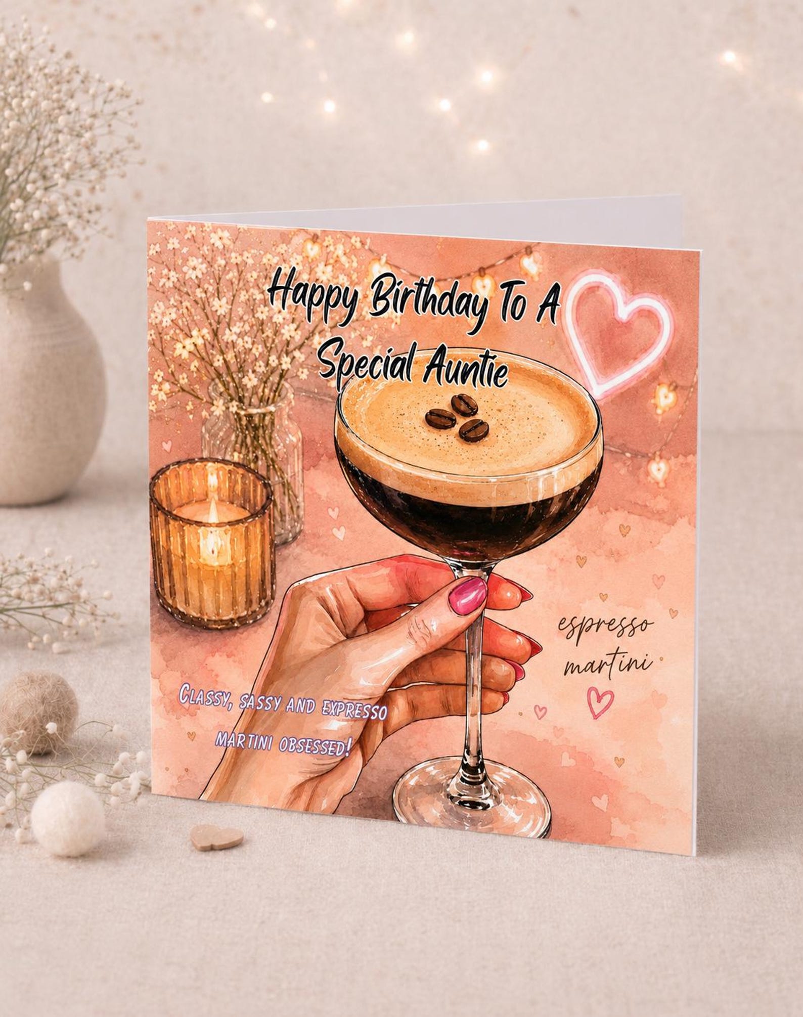 Espresso Martini Birthday Card for Auntie, Funny Auntie Birthday Card ...