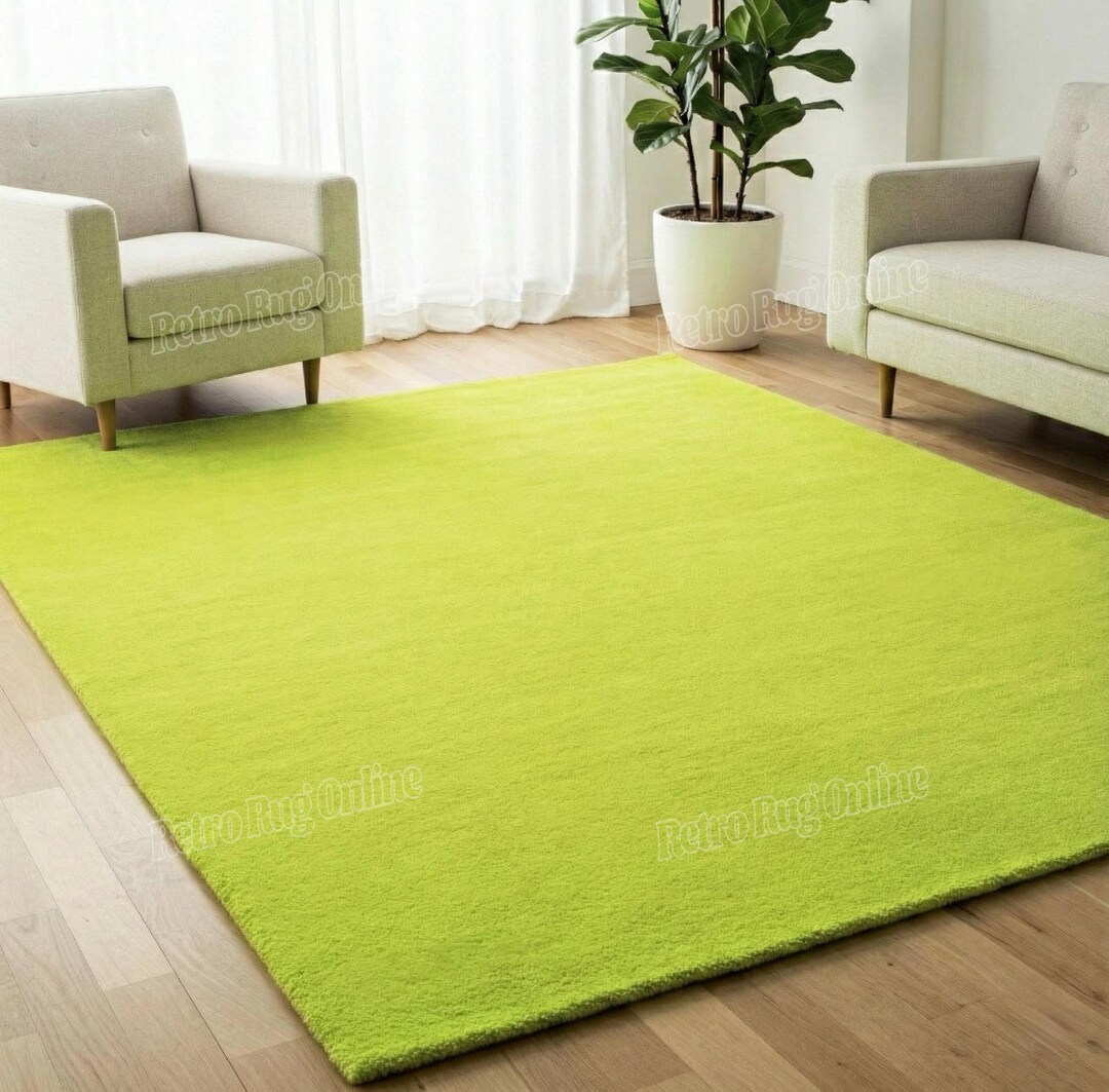 Lime Green Area Rug - Modern Chartreuse Shag Rug for Living Room ...
