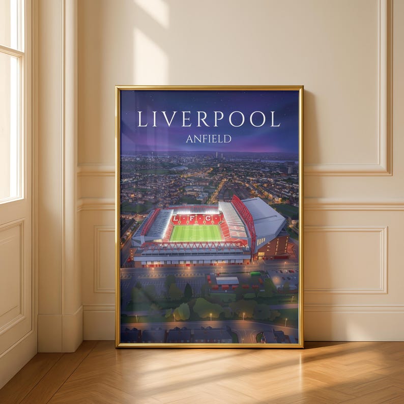 Liverpool Stadium Anfield Poster Night – Colourful Art Print - Etsy