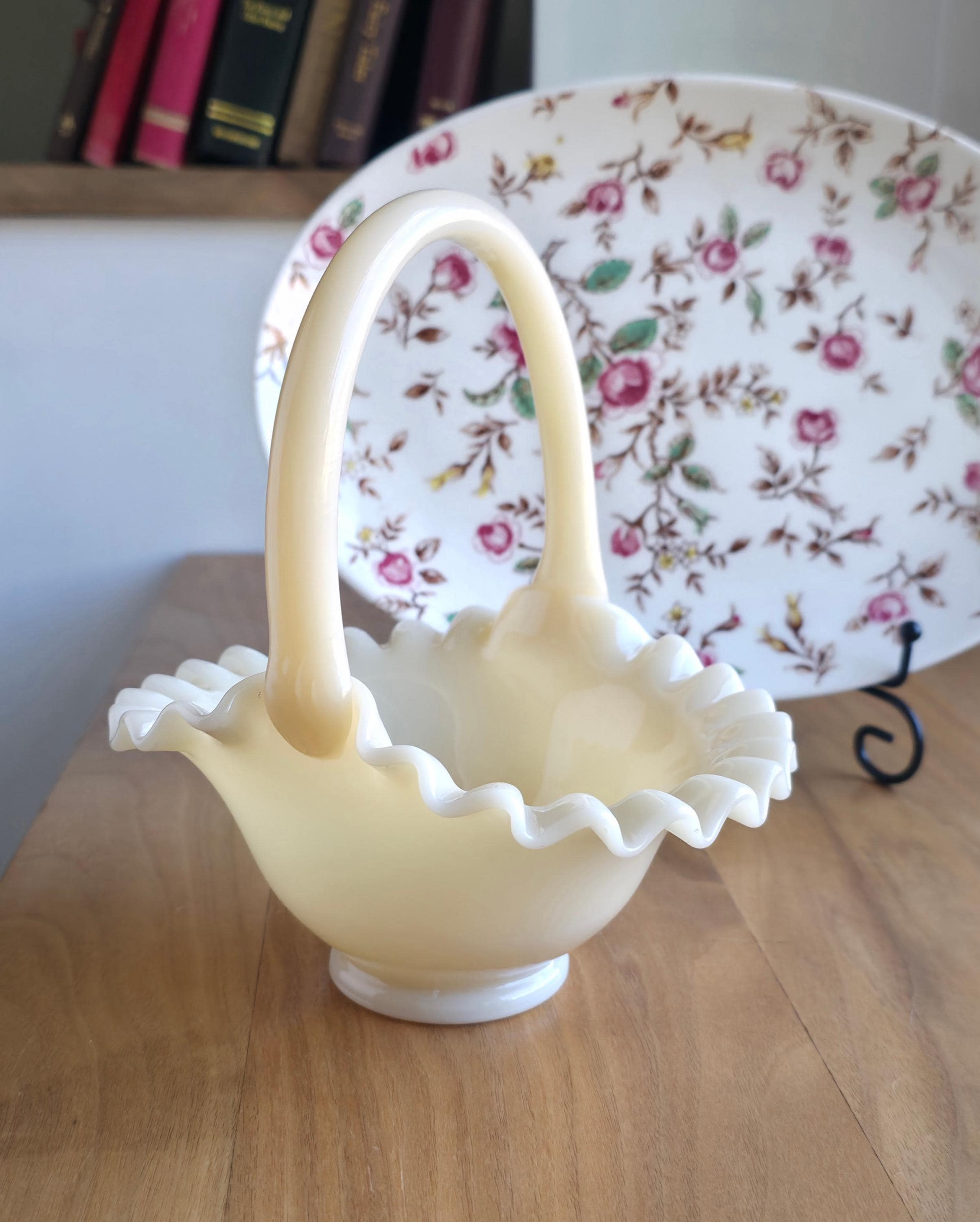 Yellow Fenton Basket Basket - Etsy