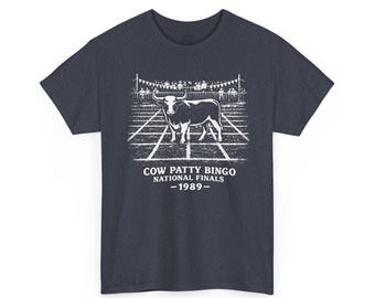 Cow Patty Bingo 1989 T-shirt | Retro grafisch shirt voor fondsenwerving