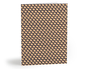 Wenskaarten met Lone Star Provisioning Texas-patroon – Goud-marineblauwe print