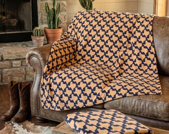 The Lone Star Signature-deken | Texas Heritage | Fluwelen pluche deken | Modern herhalingsontwerp