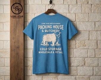 Lone Star Provisioning Packing House Butchery T-shirt | Vintage shirt met vleeswinkel