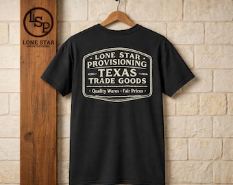 Shirt Lone Star Provisioning Texas Trade Goods | Vintage western T-shirt met print