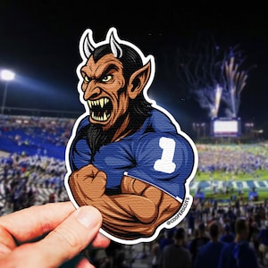 Fierce Duke Blue Devils Sticker – 4” Premium Vinyl Mascot Art | College Basketball Decal