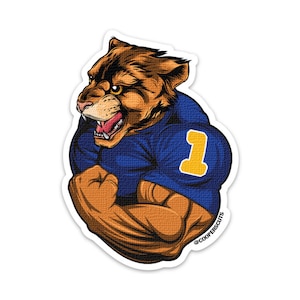 Pitt Mascot Football Vinyl Sticker - Hail to Pitt Pride!