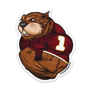 Minnesota Mascot Football Vinyl Sticker - Ski-U-Mah Spirit!