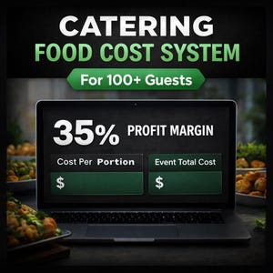 Cateringcalculator voor etenskosten voor meer dan 100 gasten | Winstspreadsheet (Excel, Google Spreadsheets)
