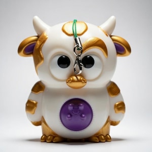 Cow Keychain - Squeeze and twist its belly to make its eyes move. 3D printed - A relaxing toy for everyone.
