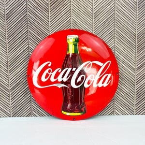 Coca Cola Round Sign - Etsy