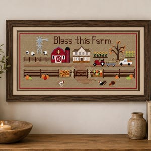 Bless this Farm Fall Cross Stitch Pattern (PDF)