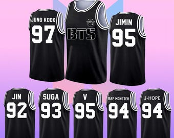 Custom Kpop Bangtan Basketball Jersey Tank Top for Women Teens Girl Men, Personalized Fan Gift, ARMY Shirt, Concert Apparel