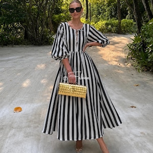 Black and White Stripe Maxi Dresses - Etsy Black and White Stripe Maxi Dresses - Etsy