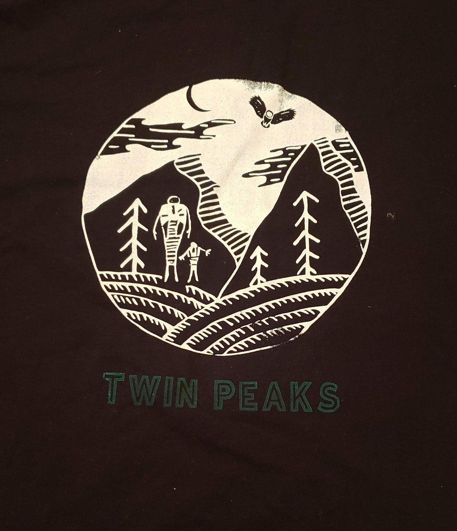 Twin Peaks Black Graphic Mens T-shirt David Lynch Inspired | Etsy