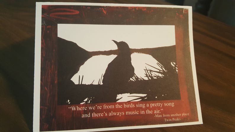 Set of 4 Twin Peaks insprired note cards black lodge blank note cards Laura Palmer 4 different Twin Peak designs Twin Peaks sign