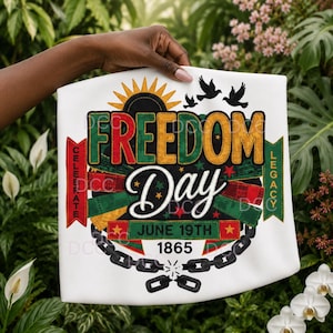 Pacchetto PNG Juneteenth / Giorno della Libertà 1865 PNG / Design Juneteenth / Celebrate Legacy Download Digitale / Storia Nera PNG / Sublimazione DTF