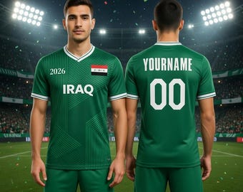 Iraq 2026 Cup Custom Soccer Shirt for Men, Women, Kids & Youth Fans