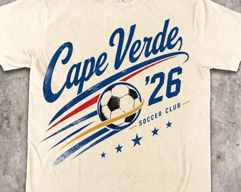 Cape Verde Soccer Shirt, Cabo Verde Football T-Shirt, Vintage Cape Verde 2026 Soccer Club Tee, Comfort Colors Soccer Fan Gift