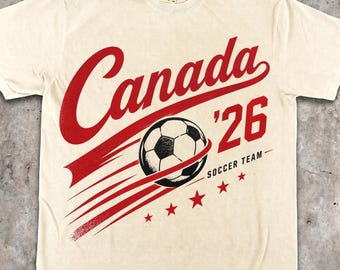 Canada Football 2026 Shirt, Vintage Canadian Soccer Tee, Retro Game Day Outfit, World Cup Fan Gift, Maple Leaf Sports Graphic Tshirt