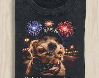 Let’s Blow Some Shit Up Shirt, Funny 4th of July Dog Tee, Patriotic Golden Retriever Shirt, USA Fireworks Hot Dog TShirt, Merica Dog Mom Tee