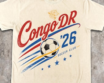 Congo DR Soccer Shirt, World Football T-Shirt, Congo DR 2026 Soccer Club Tee, Comfort Colors Vintage Sportswear, African Football Fan Gift