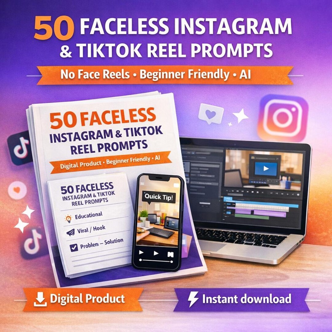 50 Faceless Reel Prompts for Instagram & Tiktok | No Face Content ...