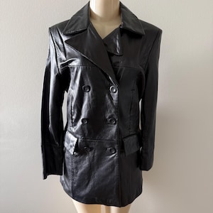 Vintage Leather Pea Coat - Etsy