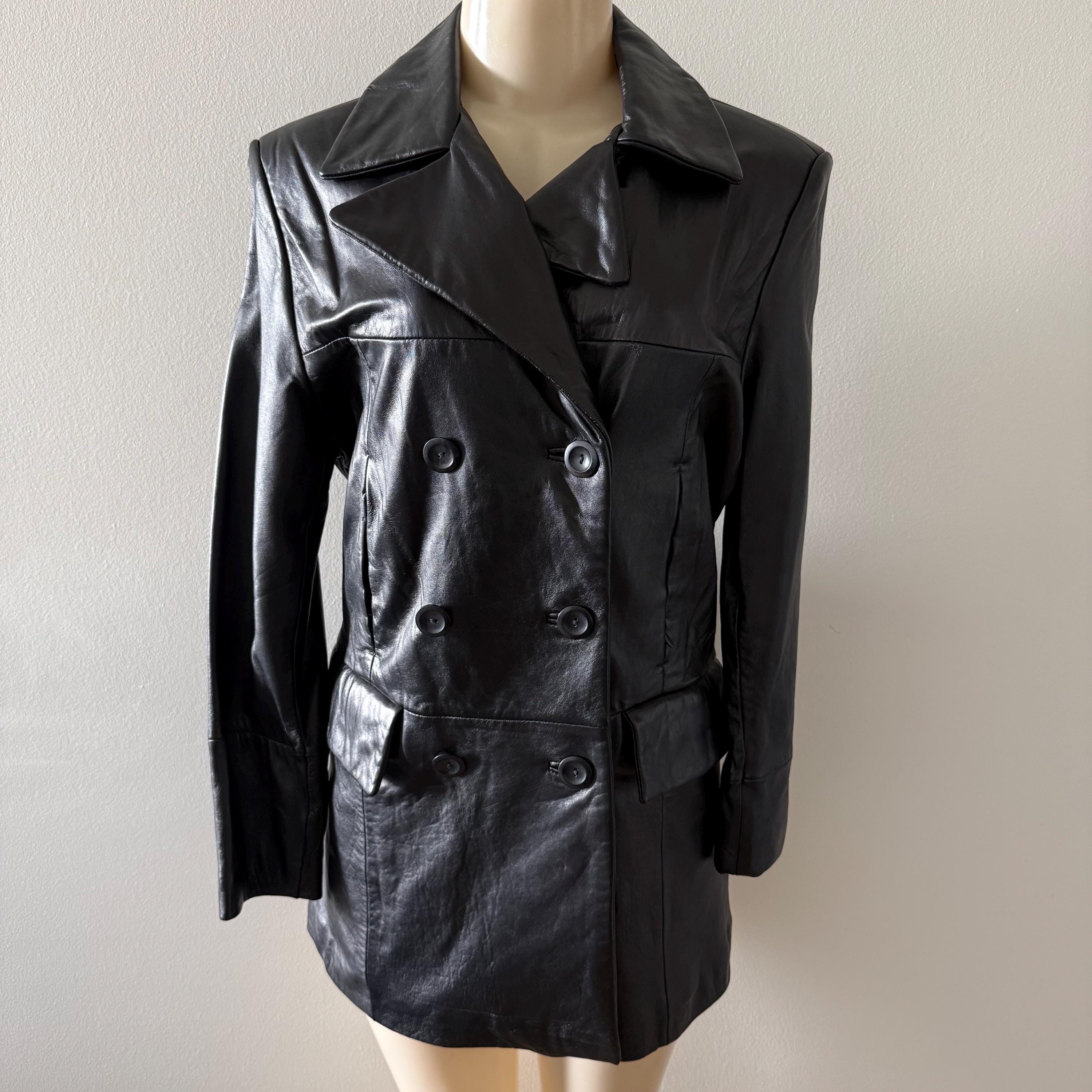 ジャケット・アウター 90s vintage leather wool pea coat 純正買蔵 90s vintage leather wool pea coat 【公式通販】