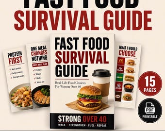 Fast Food Survival Guide for Women Over 40 | Weight Loss & Protein Guide | Menopause Nutrition Tips | Healthy Fast Food Choices PDF