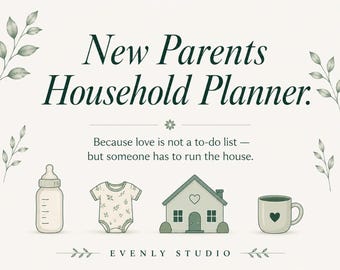 New Parent Planner for Couples | Baby Chore Chart + Sleep and Feed Log | Parental Leave Task Division | Excel, PDF & App
