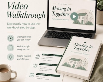Moving In Together Workbook for Couples | Chore Division + Household Expectations | Fair Play Method | Printable + Interactive