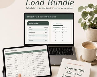 Mental Load Bundle for Couples | Chore Division Calculator + Invisible Labour Audit | Fair Play Method | PDF + Excel