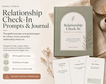 Couples Relationship Check-In Prompts | 100 Journal Questions for Deeper Connection | PDF + Interactive App | Instant Download